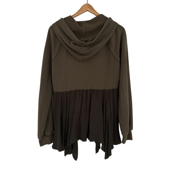 Anthropologie T.la Lavande Tunic Hoodie Zip Front Moss Green XS $128 - Picture 8 of 9